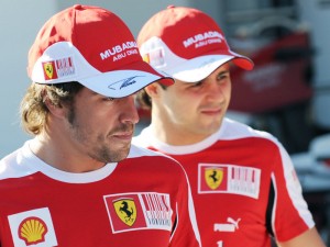 Fernando Alonso y Felipe Massa. Ferrari no parece comenzar de la mejor forma. 