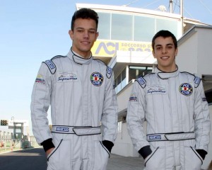 Luca Ghiotto y Santi Urrutia, en los test de Vallelunga, hace poco mas de un año. 