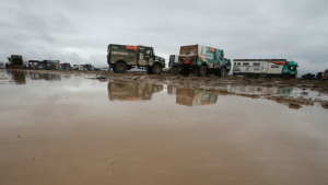 La lluvia obligó a las autoridades al acortamiento de la séptima etapa que hoy culminará en Uyuni.